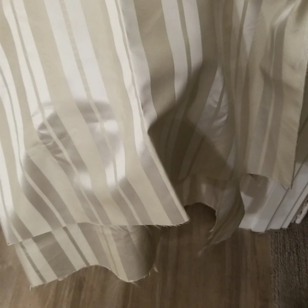 Silk Jacquard Stripe Coffee Cream Upholstery Fabric